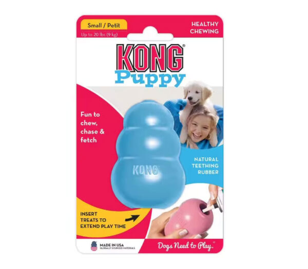 KONG Puppy Natural Teething Rubber Dog Chew Toy with Your Choice of Dog Treat Toy XS-L - Image 3
